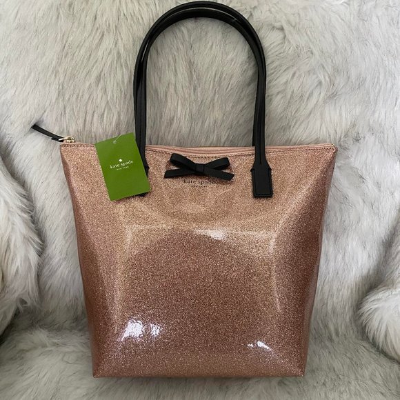 kate spade Handbags - Kate Spade Rose Gold Sparkly Tote kate spade Handbags - Kate Spade Rose Gold Sparkly Tote